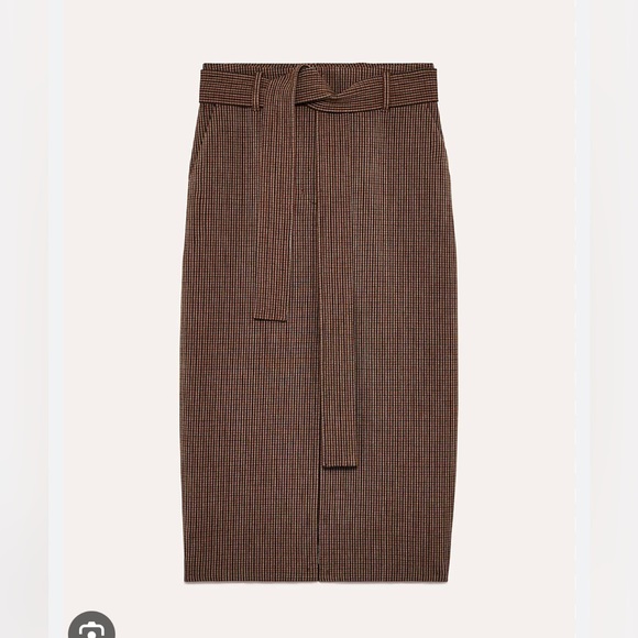 Aritzia Jallade Tie-Front Skirt - Black and White Houndstooth, Size 0 - Picture 1 of 7